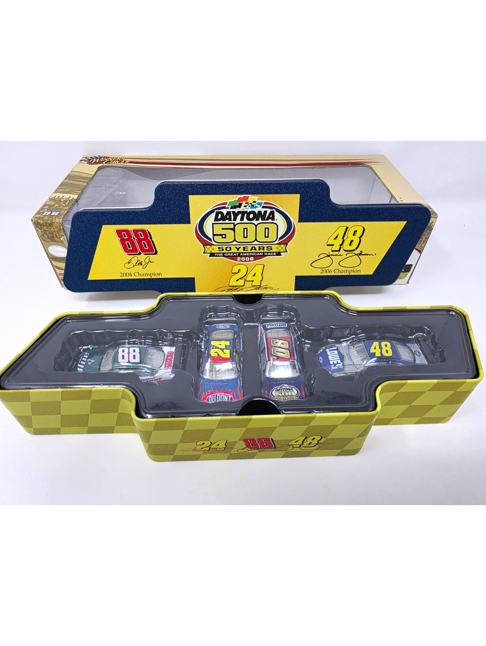 Winner's Circle NASCAR Daytona 500 50 Years 2008 1:64 Diecast 4-Car Set Case